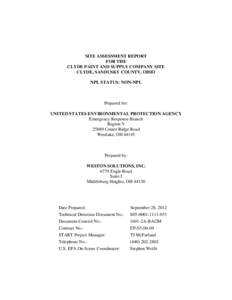 Environmental science / Environmental soil science / Landfill / Toxicity characteristic leaching procedure / United States Environmental Protection Agency / Water pollution / Superfund / Ohio Environmental Protection Agency / Soil test / Environment / Pollution / Earth