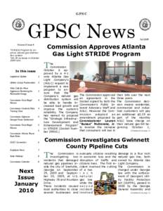 GPSC  GPSC News Volume 8 Issue 4 *STRIDE Program to improve natural gas distribution system *$0.39 increase in October