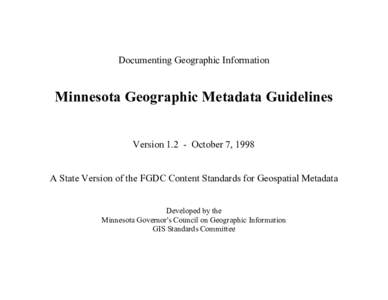 Minnesota Geographic Metadata Guidelines