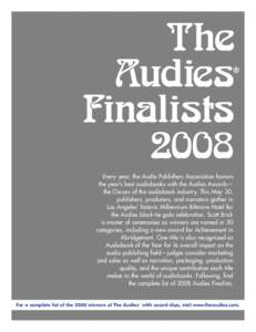 The Audies Finalists 2008  ®