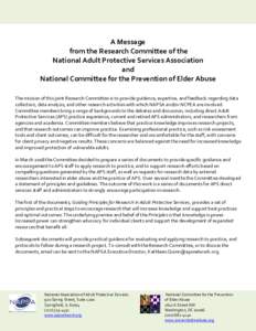A Message from the NAPSA/NCPEA Research Committee