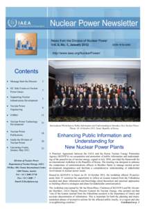 News from the Division of Nuclear Power Vol. 9, No. 1, January 2012 ISSN[removed]http://www.iaea.org/NuclearPower/