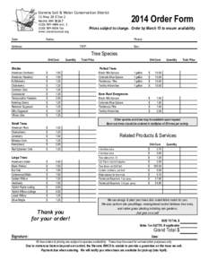 Stevens Soil & Water Conservation District[removed]Order Form 12 Hwy 28 E Ste 2 Morris MN 56267