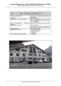 Azienda Regionale per l’Edilizia Residenziale della Valle d’Aosta Agence régionale pour le logement de la Vallée d’Aoste N. 5)  HÔNE – VIA LE BOIS VUILLERMOZ N. 12