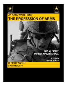 Center for the Army Profession and Ethic / Military of the United States / United States Army Combined Arms Center / Professional ethics / Battle command knowledge system / Profession / Ethology / United States / Management / Kansas / Ethics