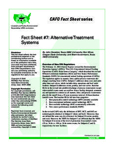 CAFO Fact Sheet series Livestock and Poultry Environmental Stewardship (LPES) curriculum Fact Sheet #7: Alternative Treatment Systems