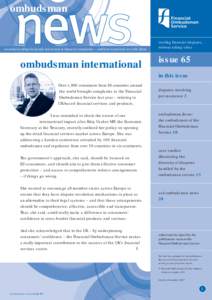 ombudsman  essential reading for people interested in financial complaints – and how to prevent or settle them ombudsman international