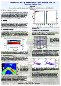 Input of I-129 Into The Western Pacific Ocean Resulting From The Fukushima Nuclear Event S.J. Tumey Lawrence Livermore National Laboratory, 7000 East Avenue, L-397, Livermore, CA 94550, USA [removed]