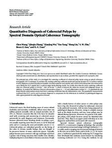 Quantitative Diagnosis of Colorectal Polyps by Spectral Domain Optical Coherence Tomography