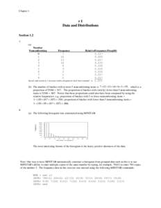 Chapter 1  r1 Data and Distributions Section 1.2 7.