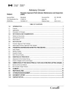 Advisory Circular Subject: Precision Approach Path Indicator Maintenance and Inspection (PAPI)