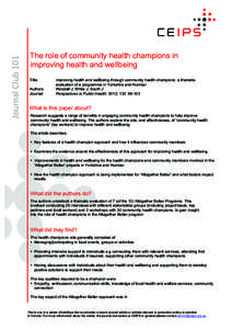 Public health / Health policy / Demography / Social determinants of health / Health education / Health impact assessment / Health / Health promotion / Health economics