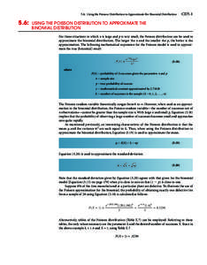 5.6: Using the Poisson Distribution to Approximate the Binomial Distribution  5.6: CD5-1