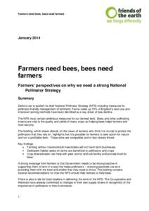 Farmers need bees, bees need farmers  January 2014 Farmers need bees, bees need farmers