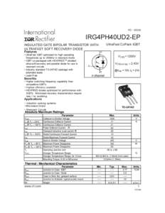 PD[removed]IRG4PH40UD2-EP UltraFast CoPack IGBT  INSULATED GATE BIPOLAR TRANSISTOR WITH