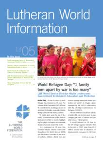 Lutheran World Information 13 In this issue  05