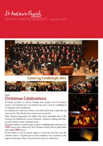 MONTHLY MINISTRY HIGHLIGHTS . January[removed]Carols by Candlelight 2014 Feature