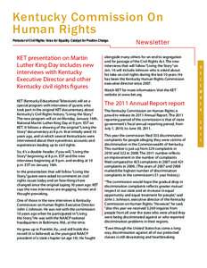 Kentucky Commission On Human Rights Protector of Civil Rights. Voice for Equality. Catalyst for Positive Change. Newsletter