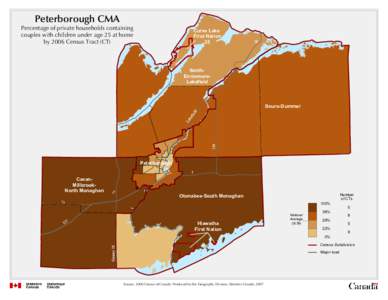 Peterborough CMA Curve Lake First Nation 35  Percentage of private households containing