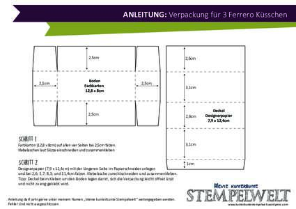 Anleitung - Verpackung für drei Ferrero Küsschen