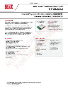 DATA SHEET  APEX Series TRANSCEIVER MODULES