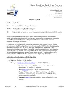 State Revolving Fund Loan Program an Indiana Finance Authority Environmental Program 100 North Senate Avenue, Room 1275 Indianapolis, Indiana[removed]www.srf.in.gov