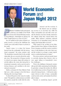PRIME MINISTER’S DIARY  World Economic Forum and Japan Night 2012