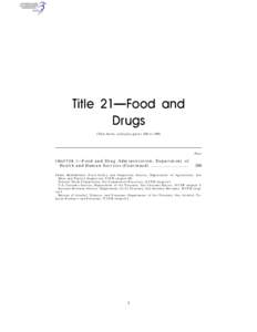 Title 21—Food and Drugs (This book contains parts 200 to 299) Part