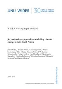 WIDER Working PaperAn uncertainty approach to modelling climate change risk in South Africa