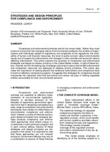 Environmental compliance / Environmental law / Emissions trading / Earth / Frank E. Sheeder III / United States regulation of point source water pollution / Environmental protection / Environment / Regulatory compliance