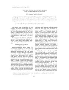 Great Basin Naturalist 57(4), © 1997, pp[removed]TWO NEW SPECIES OF CHLOROPERLIDAE (PLECOPTERA) FROM CALIFORNIA R.W. Baumann1 and R.L. Bottorff2 ABSTRACT.-Suwallia sierra and Sweltsa pisteri are described as new speci