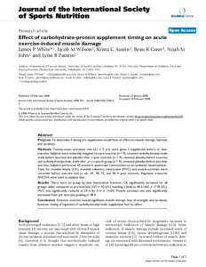 Journal of the International Society of Sports Nutrition BioMed Central  Open Access