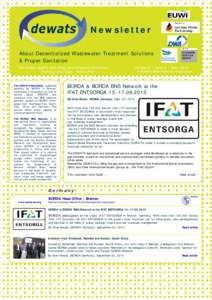 Newsletter About Decentralized Wastewater Treatment Solutions & Proper Sanitation For human dignity and urban environmental protection 