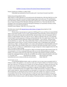 Southern Campaign American Revolution Pension Statements & Rosters Pension Application of William Lowther VAS32 Transcribed and annotated by David Houchin and C. Leon Harris. Revised 4 April[removed]Publick Claims [Transcr