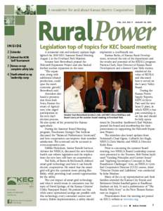 A newsletter for and about Kansas Electric Cooperatives  RuralPower Vol . LVX , No. 9  Inside