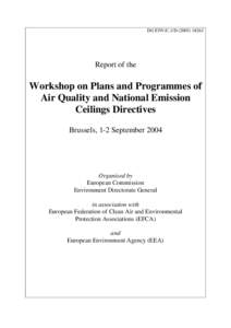 DG ENV/C.1/D[removed]Report of the Workshop on Plans and Programmes of Air Quality and National Emission