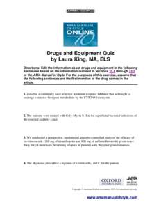 Microsoft Word - Stylebook Quiz 9 on Drugs and Equipment.doc