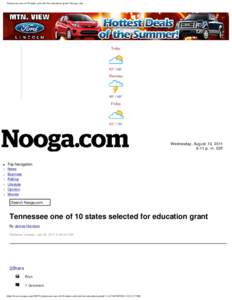 Tennessee one of 10 states selected for education grant | Nooga.com