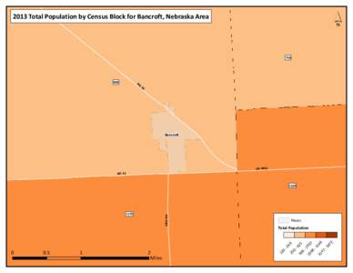 ´  2013 Total Population by Census Block for Bancroft, Nebraska Area 756