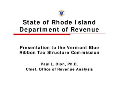 State of Rhode Island Department of Revenue