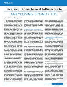 RESEARCH  Integrated Biomechanical Influences On ANKYLOSING SPONDYLITIS by Alfonse T. Masi & Laurie M. Savage | April 2009