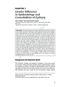 C h apter 1  Gender Difference in Epidemiology and Comorbidities of Epilepsy Ettore Beghi1 and Massimiliano Beghi2