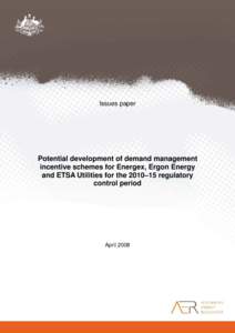 Microsoft Word[removed]Issues paper - Potential Development of DMIS for QLD and SA DNSPs.doc