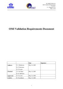 RS-OMIE-KNMI-345 OMI Validation Requirements Version 1 E. J. Brinksma et al. Page 1 of 66