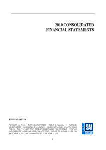 2010 CONSOLIDATED FINANCIAL STATEMENTS