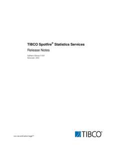 TIBCO Spotfire Statistics Services Release Notes