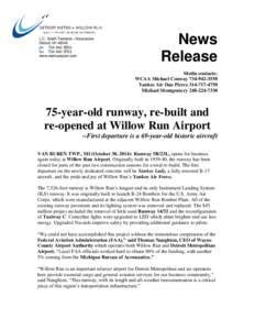 Willow Run Airport / Detroit Metropolitan Wayne County Airport / Runway / Willow Run / Airport / Wayne County Airport Authority / Metro Detroit / Michigan / Pennsylvania