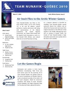 March 7, 2010  Arctic Winter Games, Issue[removed]