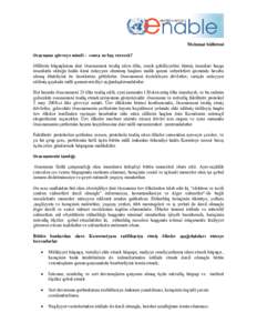 Məlumat bülleteni Əsasnamə qüvvəyə mindi – sonra nə baş verəcək? Əlillərin hüquqlarına dair Əsasnaməni təsdiq edən ölkə, əmək qabiliyyətini itirmiş insanları başqa insanlarla olduğu halda ki