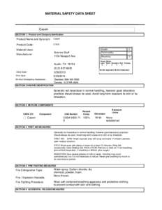 MATERIAL SAFETY DATA SHEET  Casein SECTION 1 . Product and Company Idenfication  Product Name and Synonym: